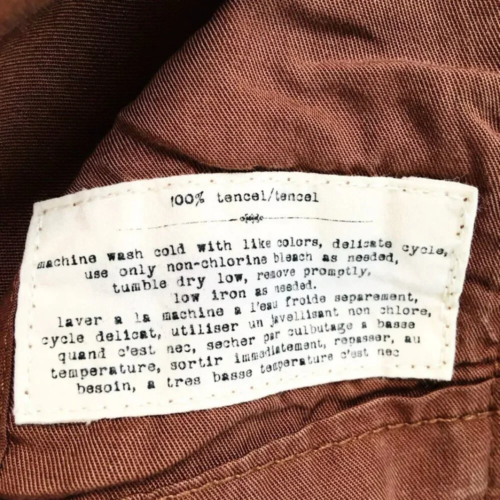 Anthropologie Cartonnier Sz 2 Cargo Utility Safari Rust Jacket Drawstring Zip